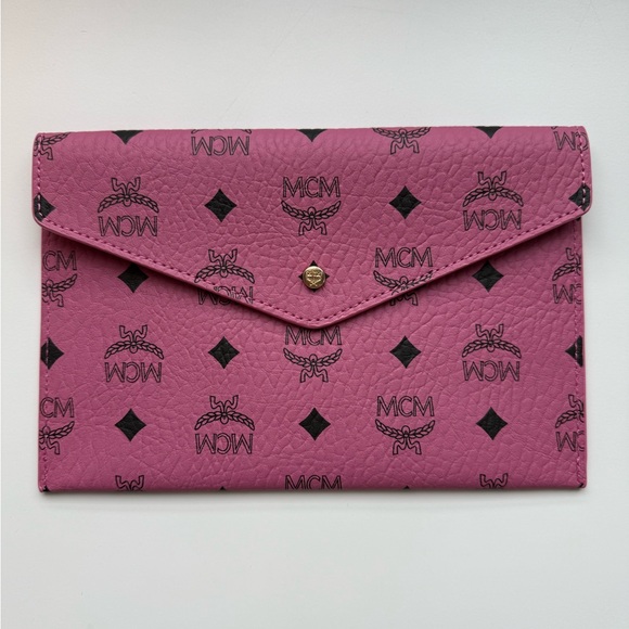 MCM Handbags - MCM Pink Logo Envelope Clutch